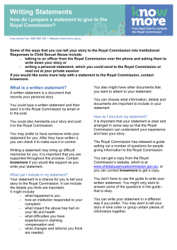 Royal Commission &ndash; Writing statements