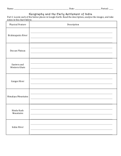 Geography and the Early Settlement of India worksheet