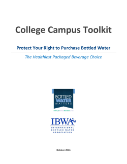 College Campus Toolkit - International Bottled Water Association