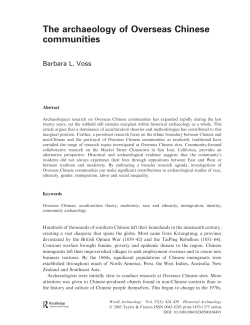 The archaeology of Overseas Chinese communities