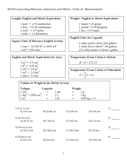 M118 Converting Between American and Metric Units of Measurement