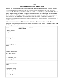 Identification of Physical and Chemical Changes