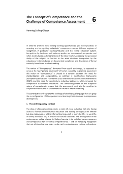 The Concept of Competence and the Challenge of