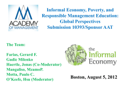 Informal Economy, Poverty, and Responsible Management