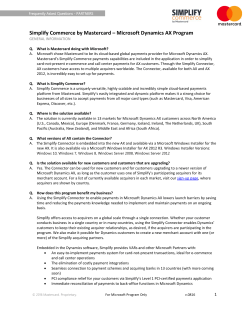 Simplify Commerce by Mastercard &ndash; Microsoft Dynamics AX Program