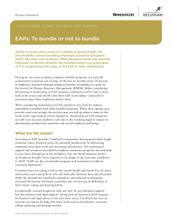 EAPs: To bundle or not to bundle