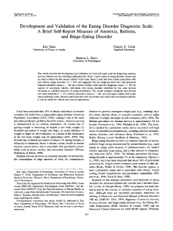 Development and Validation of the Eating Disorder Diagnostic Scale