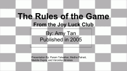 The Rules of the Game - Thought