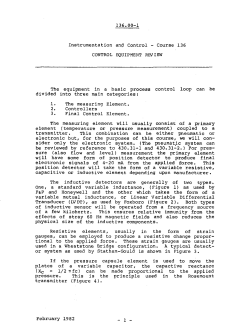 Instrumentation an9 Control - Course 136 divided into three main