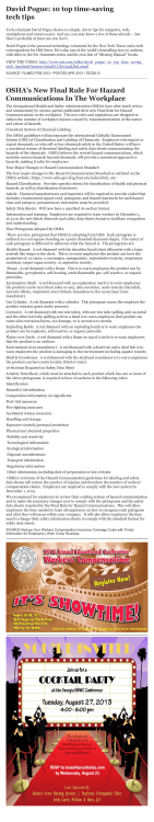 OSHA`s New Final Rule For Hazard Communications In The
