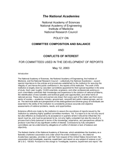 conflicts of interest - The National Academies of Sciences