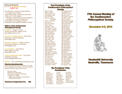 77th Annual Meeting of the Southwestern Philosophical Society