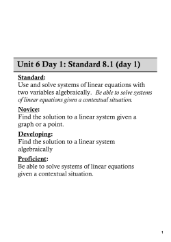 Unit 6 Day 1: Standard 8.1 (day 1)