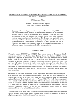 The effect of glyphosate treatment on the germination