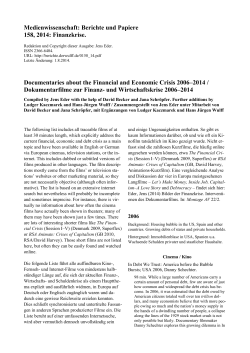 Documentaries about the Financial and Economic Crisis 2006