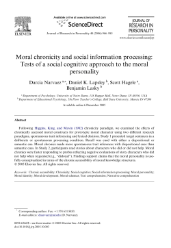 Moral chronicity and social information processing: Tests of a social