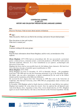 COOPERATIVE LEARNING A LOST CITY HISTORY AND