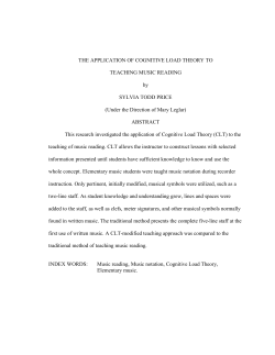 THE APPLICATION OF COGNITIVE LOAD THEORY TO TEACHING