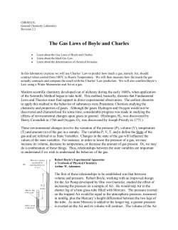 The Gas Laws of Boyle and Charles