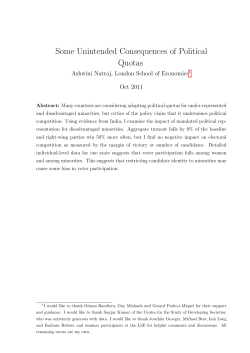 Some Unintended Consequences of Political Quotas