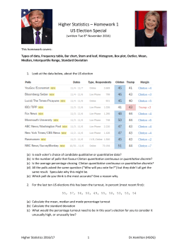 Higher Statistics – Homework 1 US Election Special