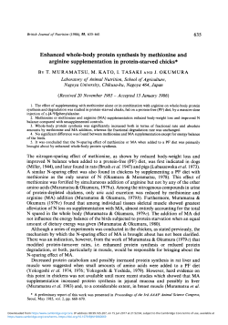Enhanced whole-body protein synthesis by methionine and arginine