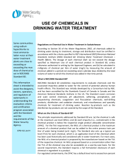 use of chemicals in drinking water treatment