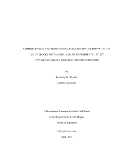 Comprehension and Motivation Levels in Conjunction with the Use