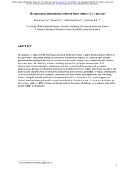 Chromosome interactome inferred from mitosis-G1 transition