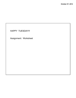 HAPPY TUESDAY!!! Assignment: Worksheet