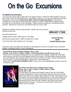 Schedule of Excursions - Jewish Family Service of San Diego
