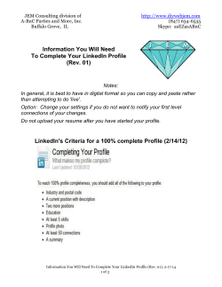Information You Wiull Need To complete Your LinkedIn Profile Rev 01