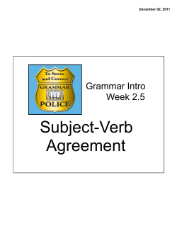 Subject-Verb Agreement