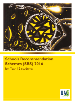 Schools Recommendation Schemes (SRS) 2016