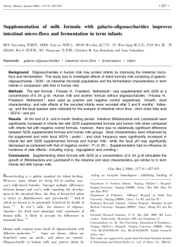 Supplementation of milk formula with galacto