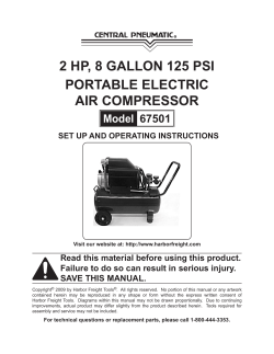 2 hp, 8 gallon 125 pSI portable electrIc aIr