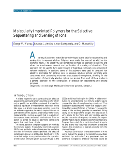 Molecularly Imprinted Polymers for the Selective Sequestering and