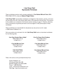 I Like Money Math! Reproducible Worksheets