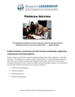 Problem Solving: A mental process that involves anticipating