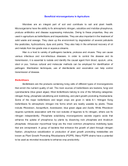 Beneficial microorganisms in Agriculture Microbes are an integral