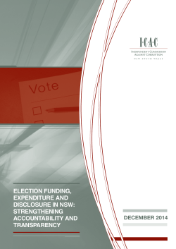 Election funding, expenditure and disclosure in NSW