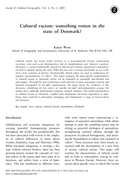 Cultural racism: something rotten in the state of Denmark?