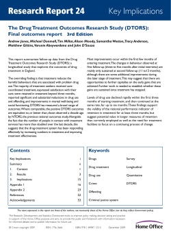 The Drug Treatment Outcomes Research Study