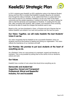 KeeleSU Strategic Plan - Keele University Students Union