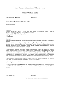 Liceo Classico e Internazionale &ldquo;C. Botta&rdquo; &ndash; Ivrea PROGRAMMA