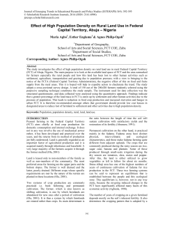 Effect Of High Population Density - Journal of Emerging Trends in