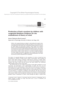 Production of basic emotions by children with congenital
