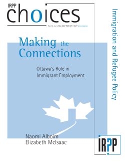 Making the Connections: Ottawa`s Role in Immigrant Employment