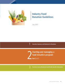 Industry Food Donation Guidelines 2Starting and managing a food