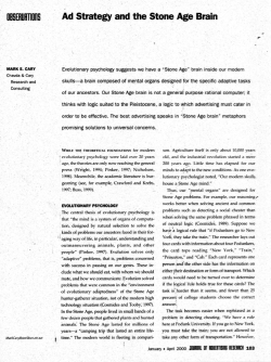OBSERUHTIOnS Ad Strategy and the Stone Age Brain